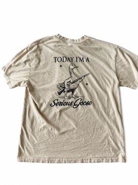Serious Goose Graphic T Shirt Goose Hunting Rifle Tee Size S